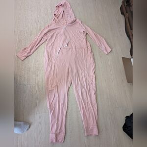 Smash + Tess Light Pink Hooded Zip-Up Romper